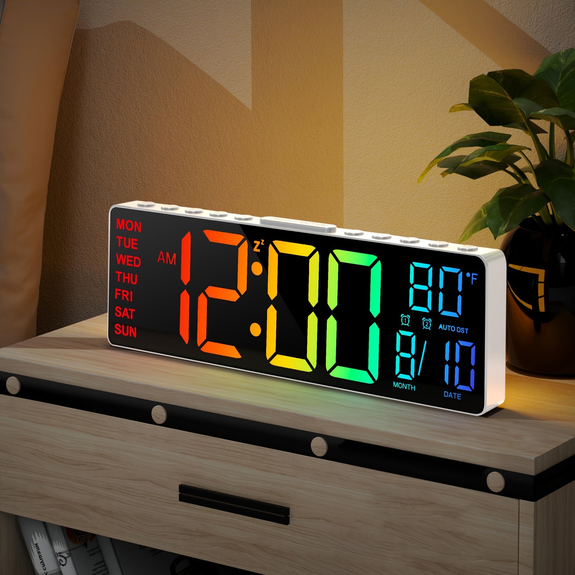 Grande horloge murale numérique avec télécommande, grand écran LED - Topdecheztop.fr