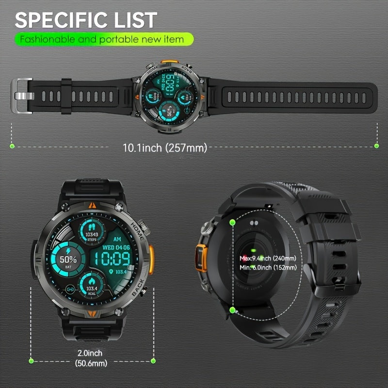 Montre connectée  pour homme avec écran TFT 360p, écran 3,68 cm - Topdecheztop.fr
