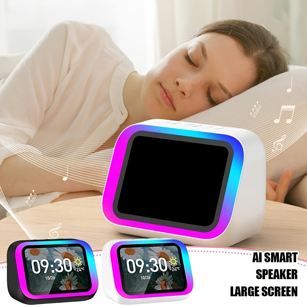 Enceinte Bluetooth Intelligente RGB - Horloge, Assistant Vocal, Son Hi-Fi