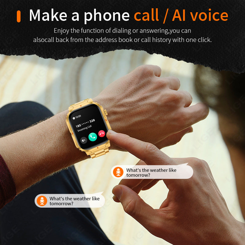 Montre Connectee LIGE Homme Femme - Etanche IP68, Notifications, Declencheur Photo