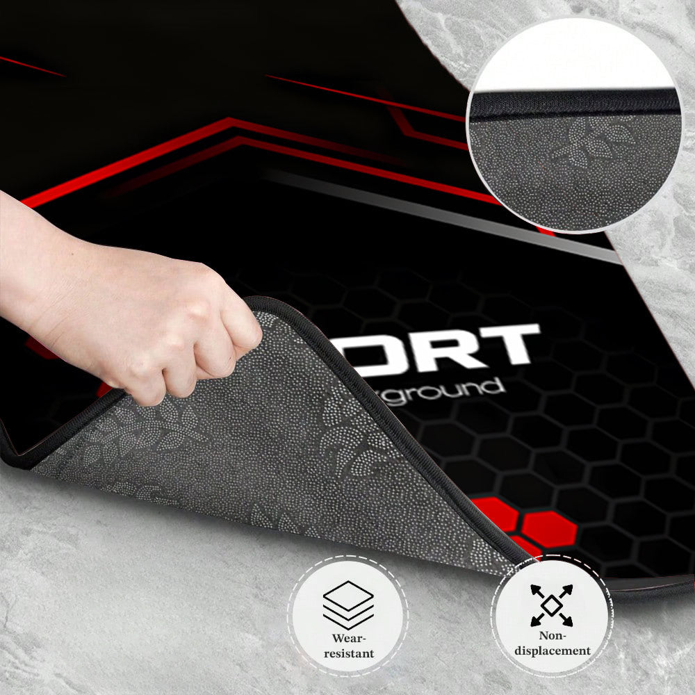 Lot de 4 Tapis de Sol Voiture Sport Imprimes - Polyester, Universel, Antiderapant