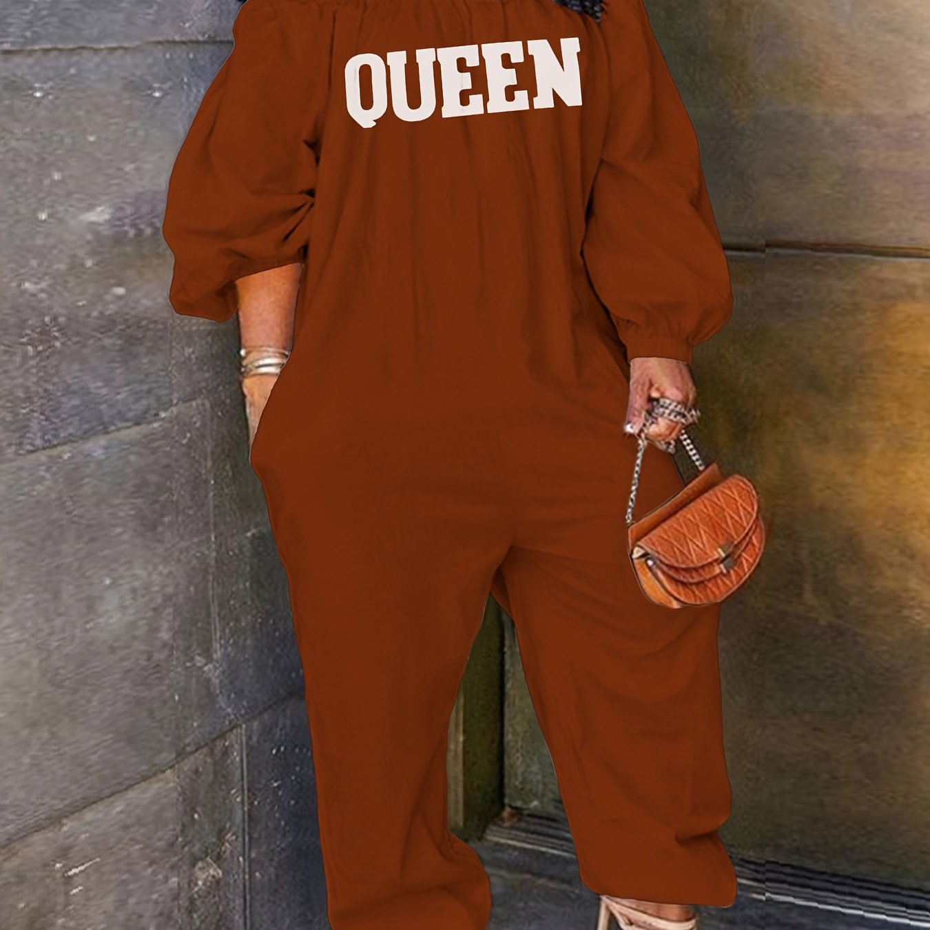 Combinaison Longue Brodée QUEEN pour Femme – Épaules Dénudées, Style Décontracté Élégant | 8 Coloris | S au XXL