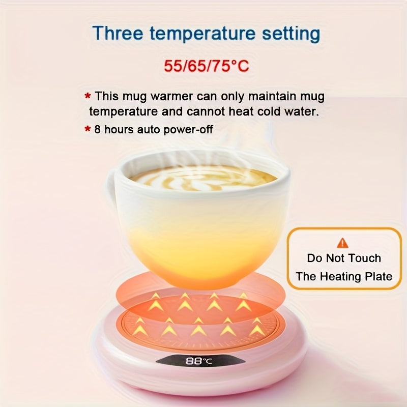 Chauffe-Tasse Électrique USB Intelligent – 3 Températures, Arrêt Auto, Affichage Numérique