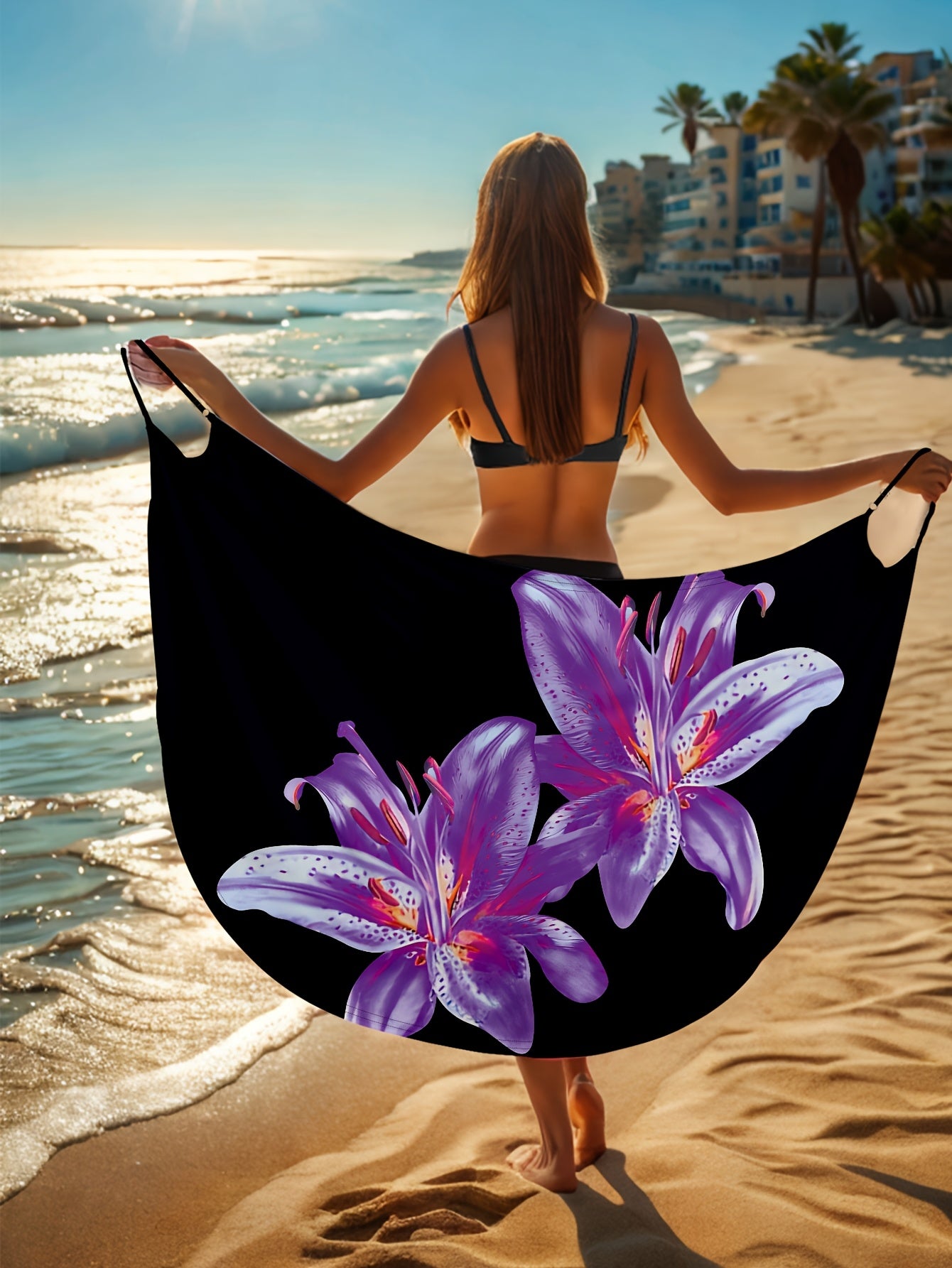 Pareo Femme Floral Cache-Cou - Tissu Leger, Style Decontracte, 3 Coloris, S au XXL