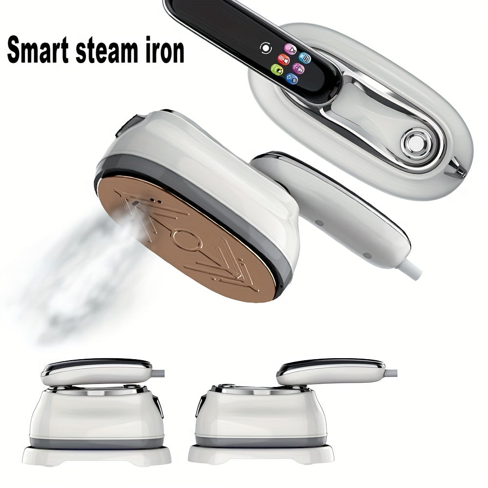 Fer a Repasser Vapeur Intelligent 6 Temperatures Autonettoyage Ecran HD Reservoir 160ml - 220-240V Beige Noir