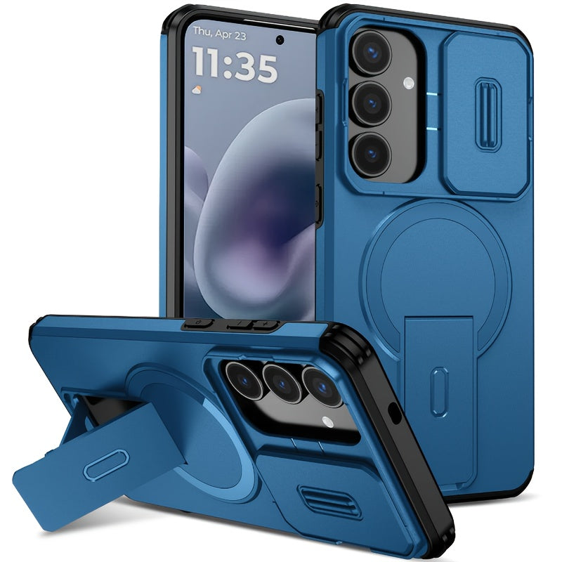 Coque Rigide PC Antichoc Samsung Galaxy - Support Integre, Compatible S23 S24 S25 Ultra Plus FE A16 A17 A56, 4 Coloris