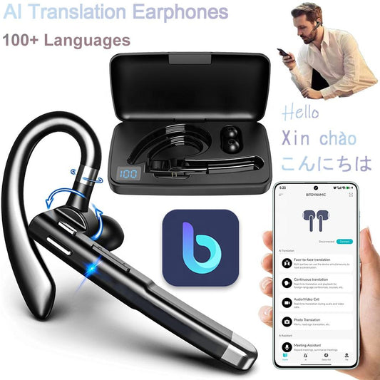 Ecouteurs Sans Fil YYK-520 - Traduction IA, Bluetooth 6.1, Crochet d'Oreille, 5-10h