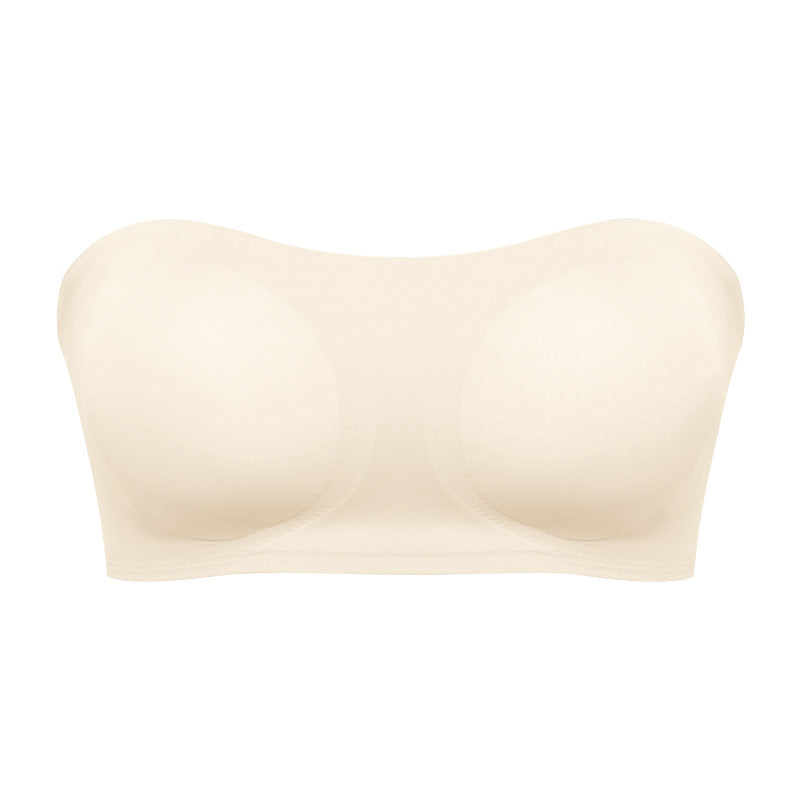 Soutien-gorge sans bretelles femme - Style bustier, fermeture croisee, bonnet mousse confortable