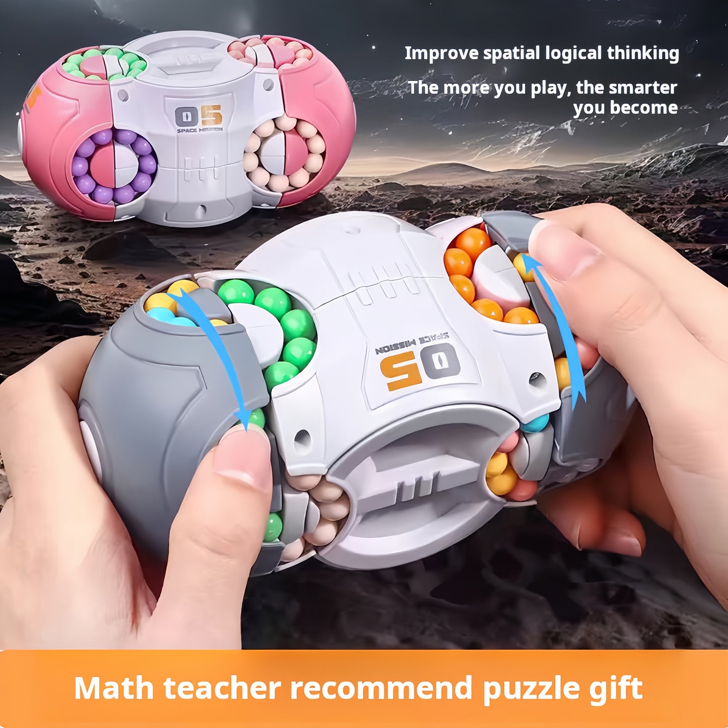 Cube Anti-Stress Magic Beans Puzzle 3D Multifacettes - Jouet Sensoriel, 2 Coloris, Des 3 Ans