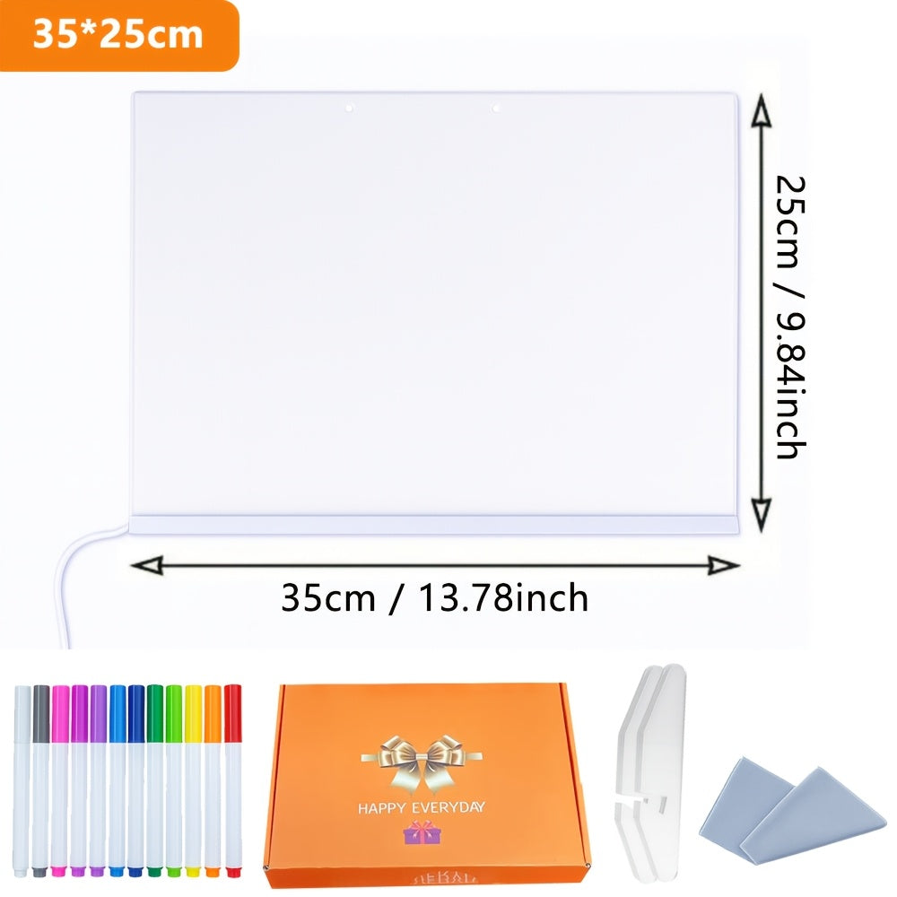 Tableau Dessin LED RGB - Planche Lumineuse USB avec 12 Stylos
