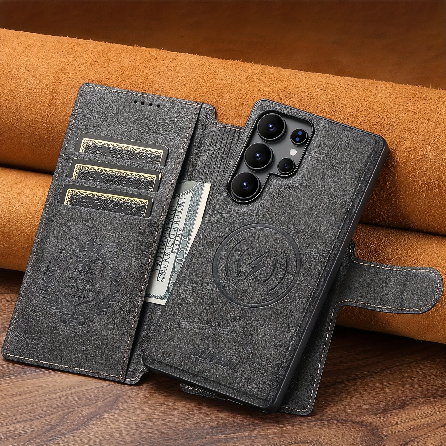 Étui Samsung Galaxy Ultra SUTENI – Similicuir, Recharge Sans Fil, Boucle Magnétique, 3 Coloris