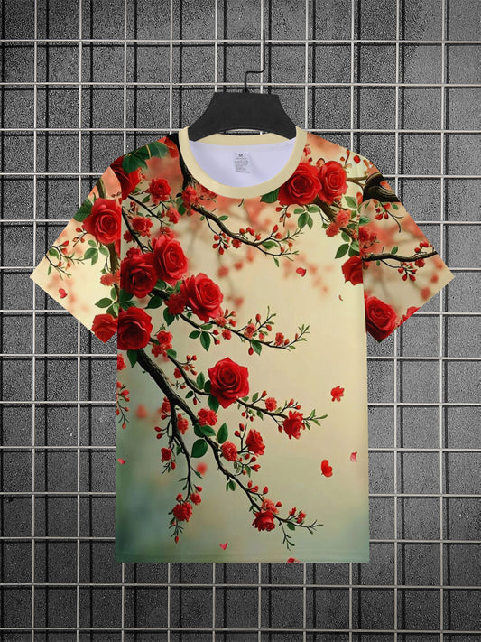 T-shirt Homme Imprime 3D Decontracte – Col Rond, 100% Polyester, Leger & Extensible, Style Ete | S au XXL