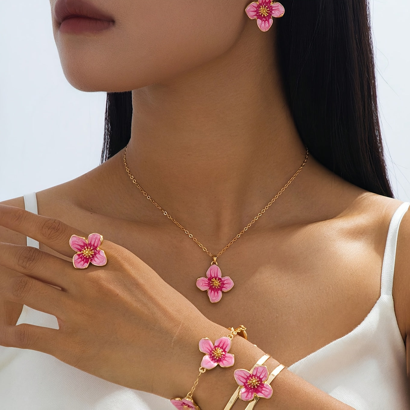 Parure bijoux femme 5 pièces - Alliage doré, style sexy & fête
