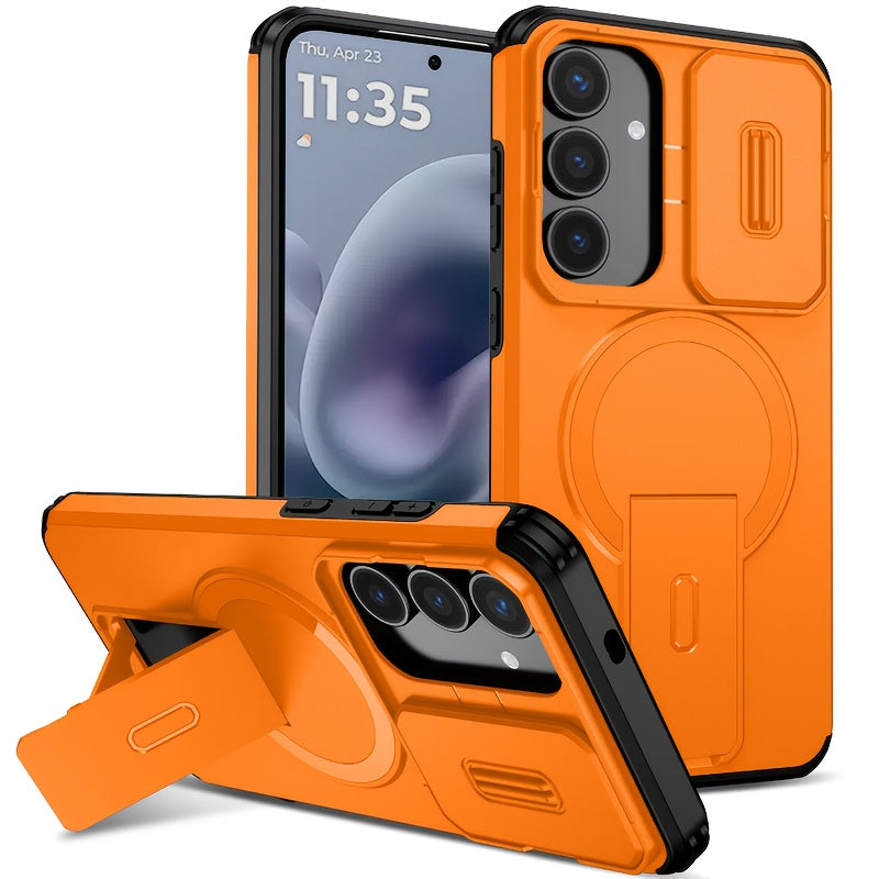 Coque Rigide PC Antichoc Samsung Galaxy - Support Integre, Compatible S23 S24 S25 Ultra Plus FE A16 A17 A56, 4 Coloris