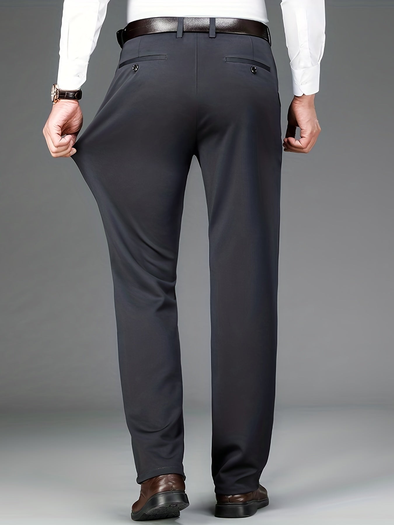 Pantalon Habillé Homme Classique – 93,5% Polyester 6,5% Élasthanne, Coupe Régulière, 6 Coloris XS-XXL