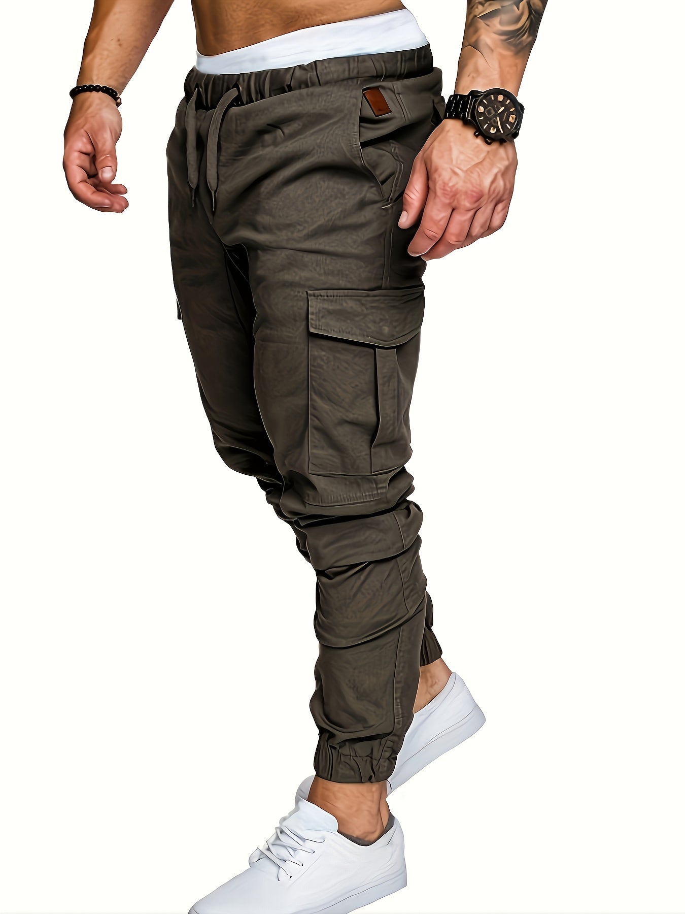 Pantalon Cargo Homme Multi-Poches – 95% Coton, Coupe Régulière, 7 Coloris, S à XXL