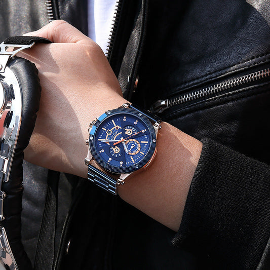Montre de sport multifonctionnelle avec ceinture en acier - Topdecheztop.fr
