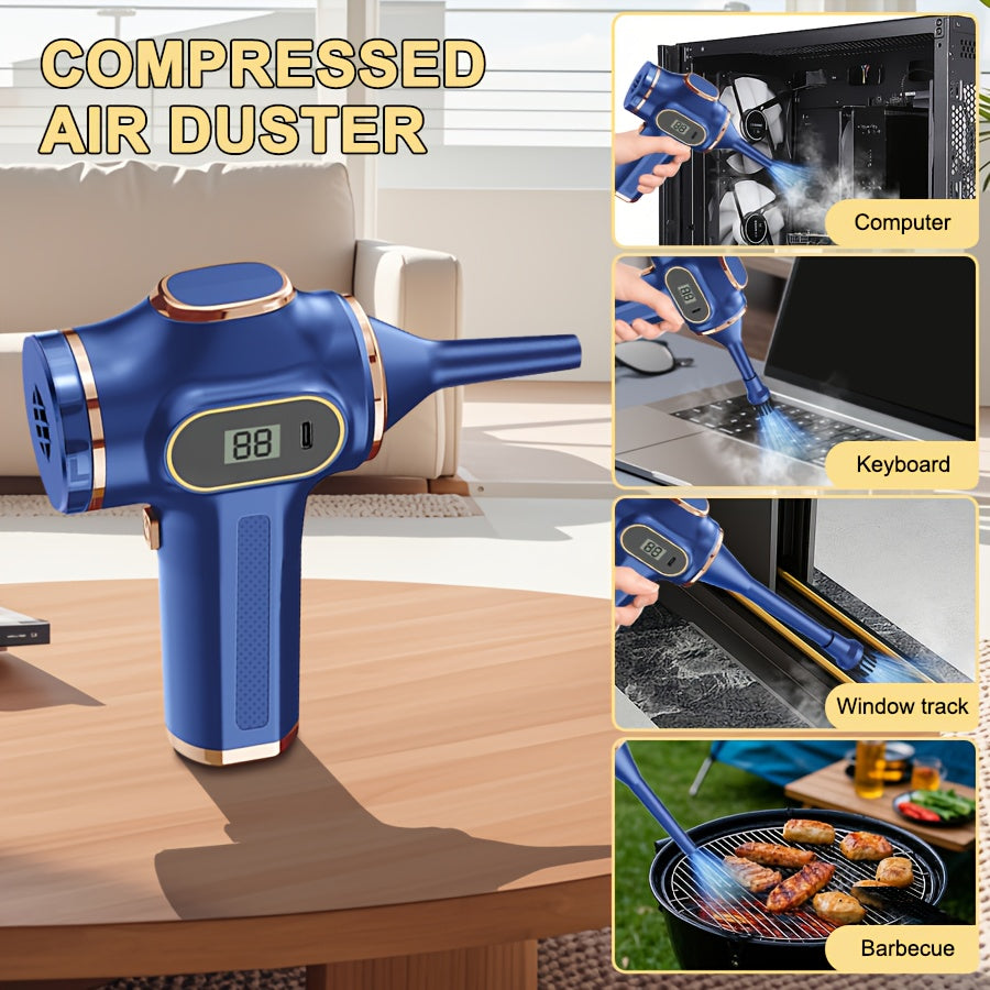 Aspirateur portable sans fil 2 en 1 BELIBUY - 18000 Pa, souffleur, ecran LED, recharge USB, noir ou bleu