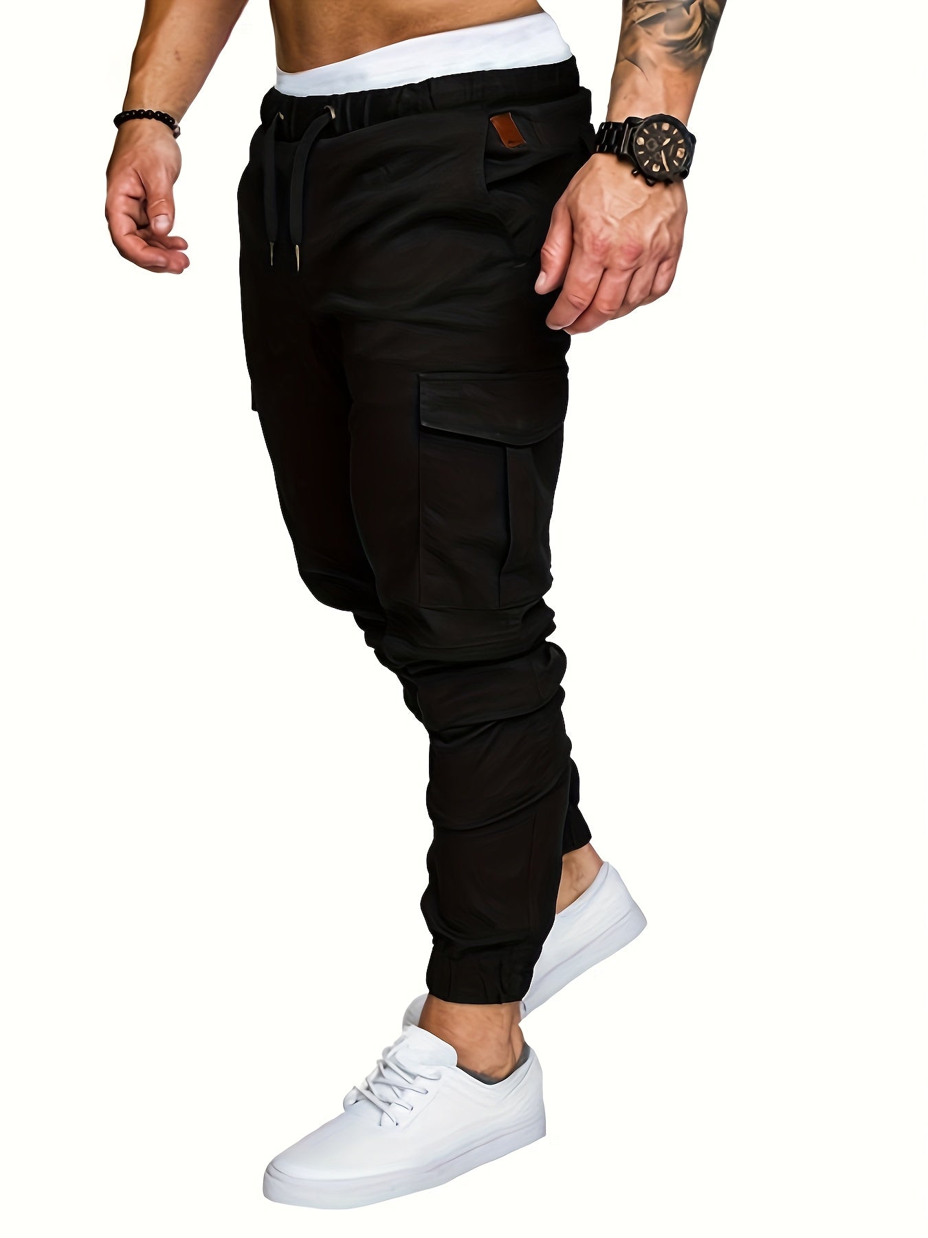 Pantalon Cargo Homme Multi-Poches – 95% Coton, Coupe Régulière, 7 Coloris, S à XXL