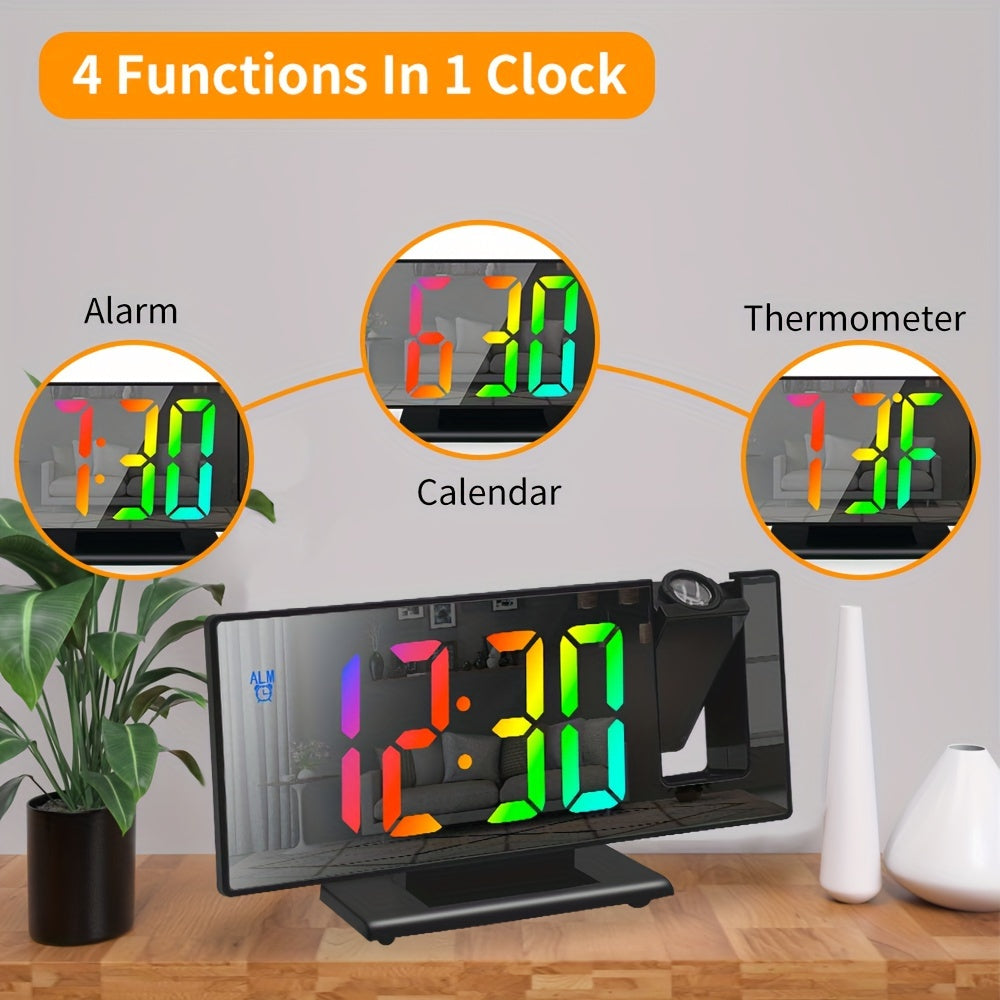 1 réveil NieNie rotatif à 180° avec projection et surface miroir, affichage LED - Topdecheztop.fr
