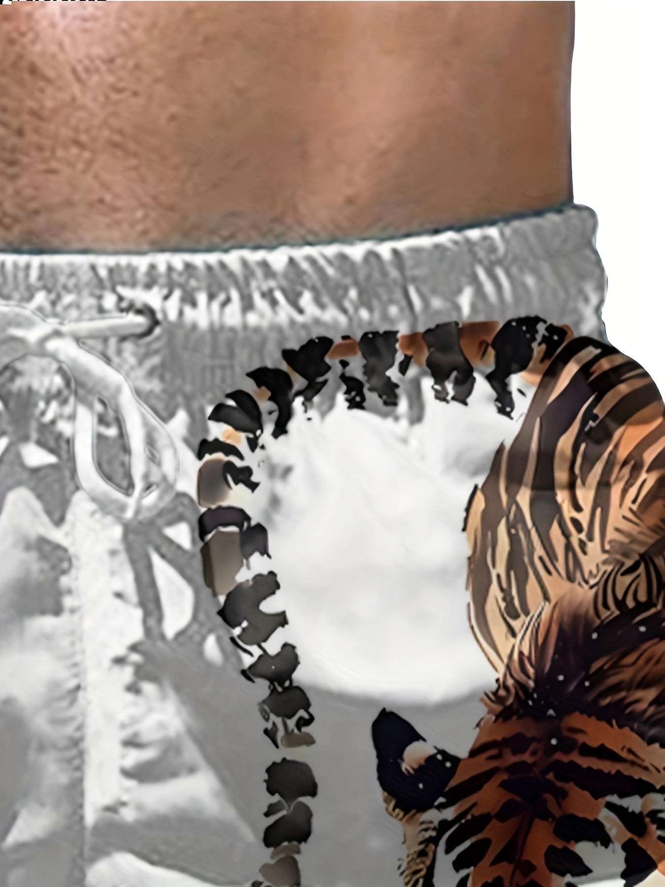 Short Homme Motif Tigre Bondissant – Style Jungle Décontracté 🐯☀️