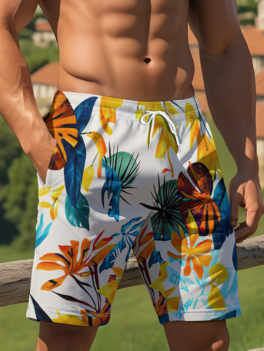 Short hawaïen homme motif géométrique - Style décontracté plage été