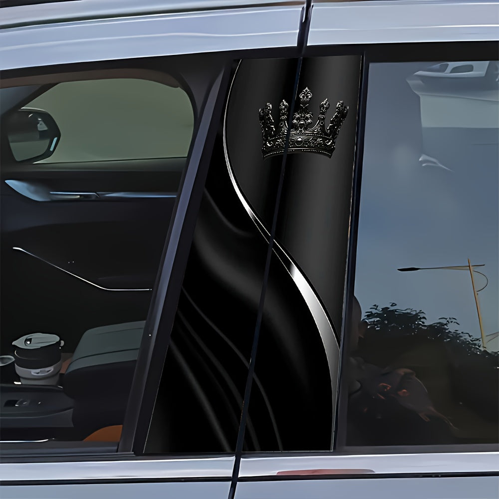 Lot de 2 Autocollants Voiture Motif Couronne – Vinyle Imperméable
