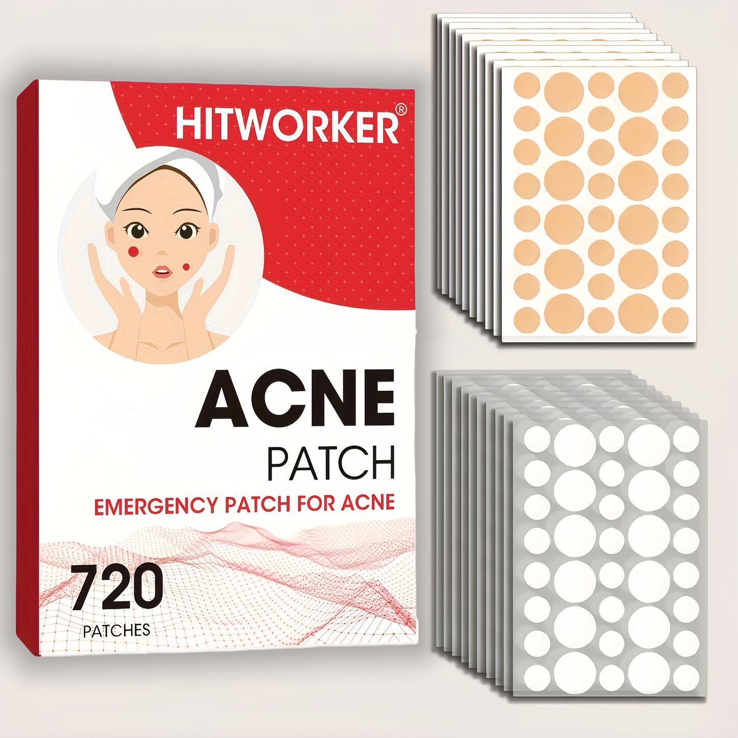 Patchs Magiques pour Peau Claire Anti-Acne Hydrocolloides - Lot 720 Pcs Discrets Nuit