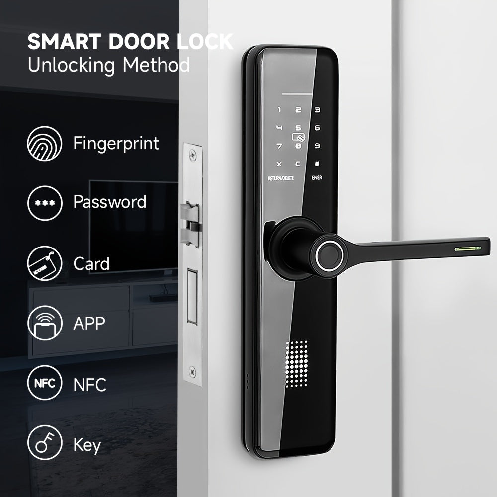 Serrure Connectée SUMUS – Empreinte Digitale, Application Wi-Fi & Clavier | Alliage Aluminium, Résistante aux Chocs