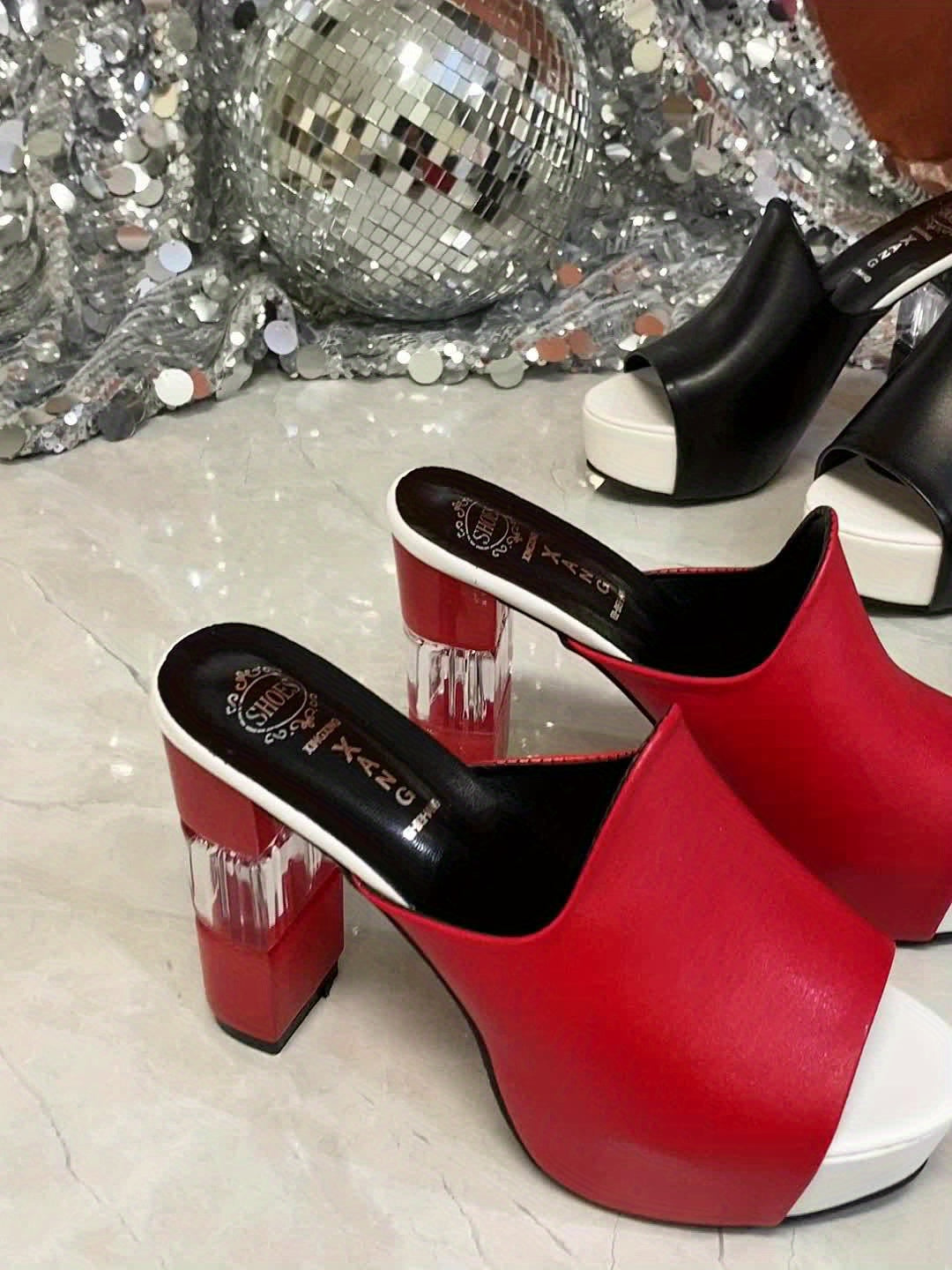 1 paire de sandales élégantes à talons hauts et épais pour femme - Topdecheztop.fr