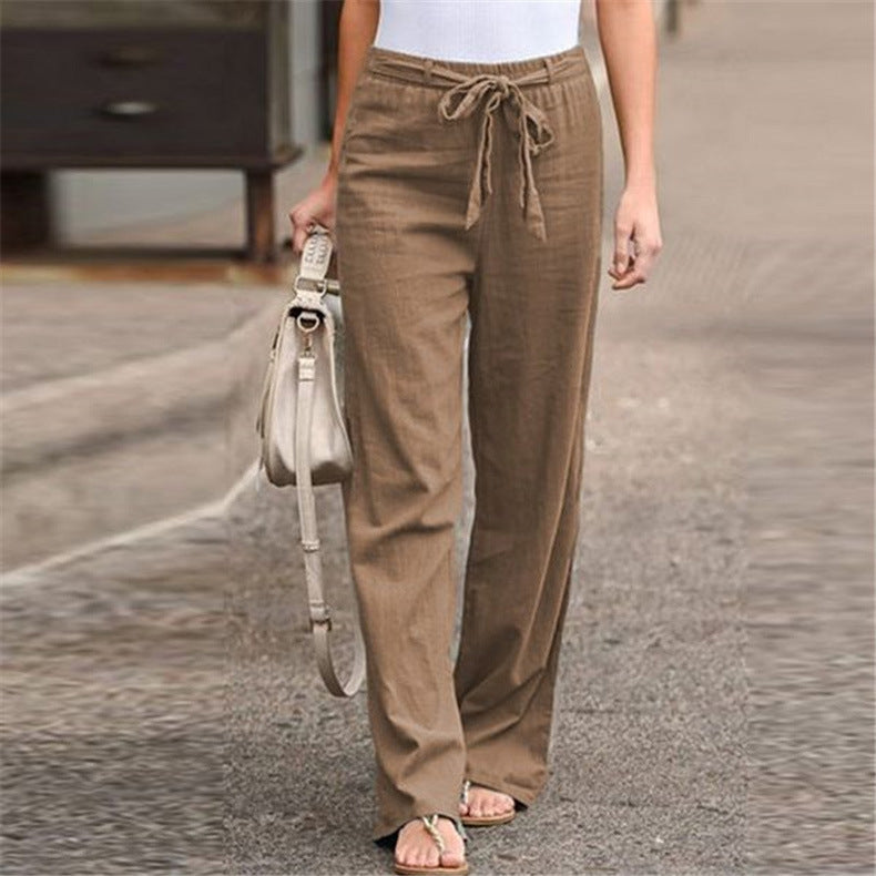 Pantalon ample décontracté en coton et lin - Topdecheztop.fr