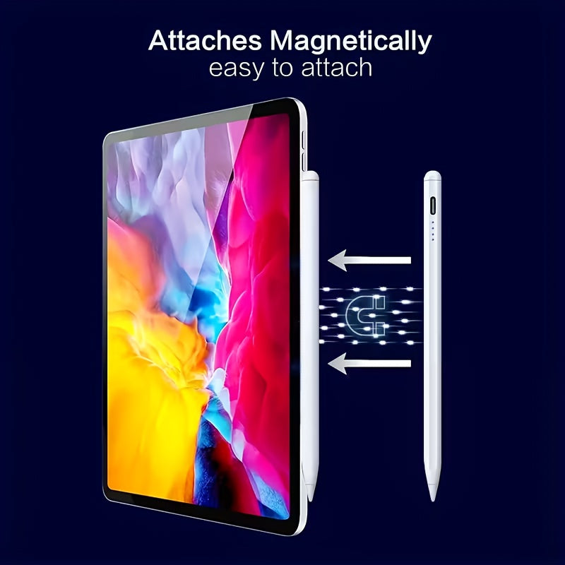 Stylet Tactile Rechargeable USB Haute Precision - Batterie 120mAh Longue Autonomie Blanc