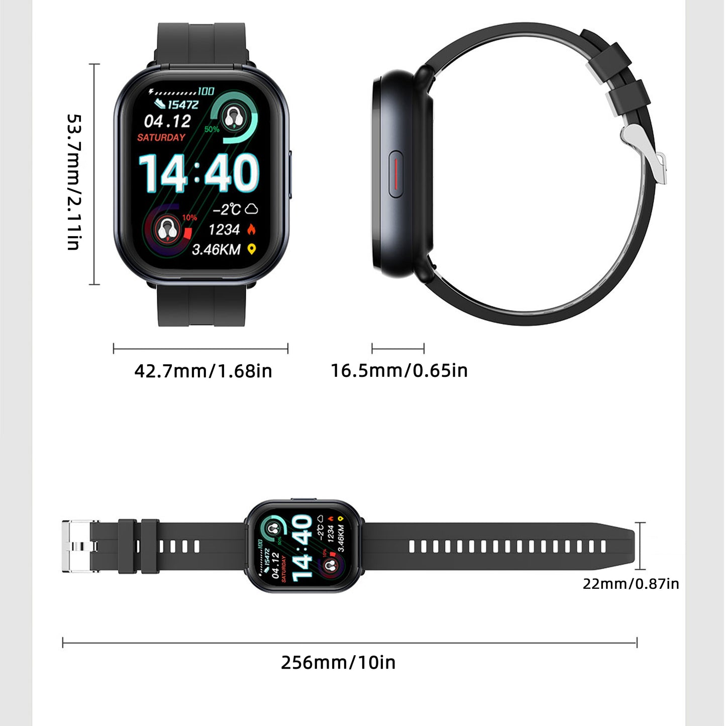 Montre Connectee 2-en-1 avec Ecouteurs Conduction Osseuse - Ecran 2,01 Pouces, Bluetooth 5.3, NFC