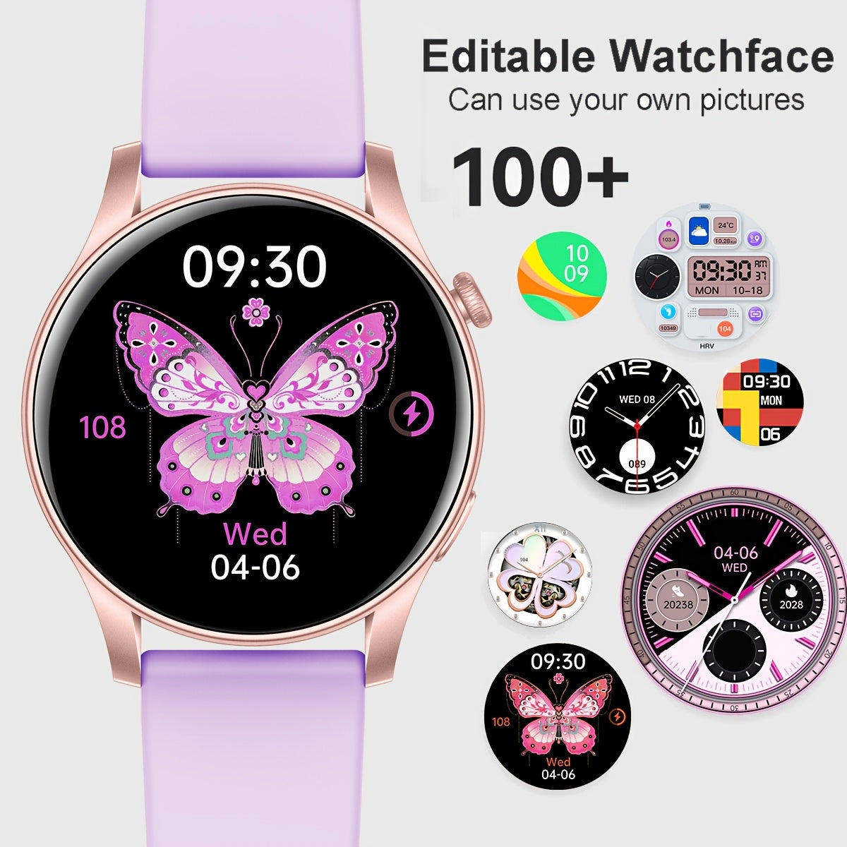Montre Connectée Femme – Écran AMOLED HD 1,53", Appels Sans Fil, Assistant Vocal & 100+ Apps | IP68