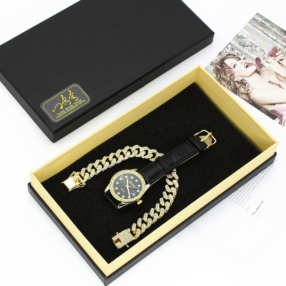 Coffret Cadeau Femme – Montre + Bracelet (+ Lunettes Style A) Ultra-Fine 8mm 🎁⌚