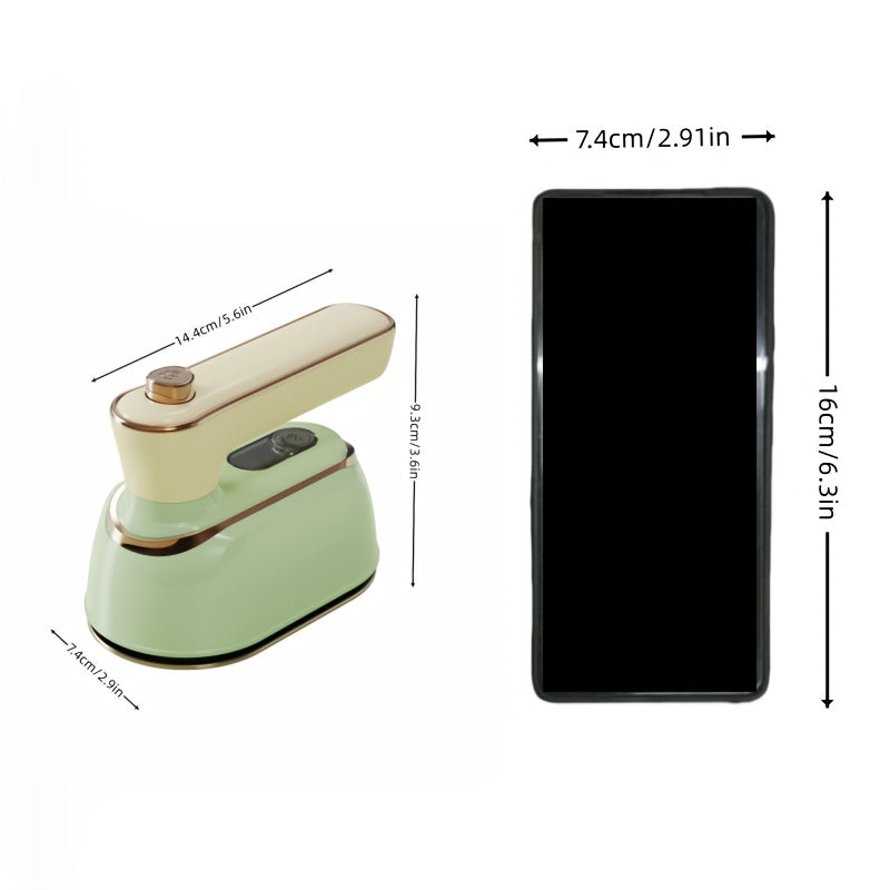 Mini Fer a Repasser Portable Chauffage Rapide - Vapeur 1000W ou Sans Vapeur 40W Maison et Voyage Vert Gris