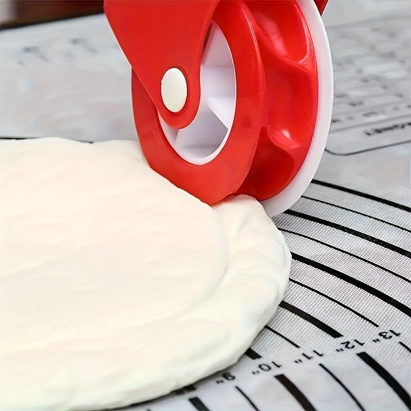 Rouleau a patisserie et pizza sans BPA - Plastique alimentaire, facile a nettoyer, rouge