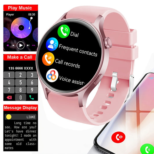 Montre Connectée Femme – Écran AMOLED HD 1,53", Appels Sans Fil, Assistant Vocal & 100+ Apps | IP68