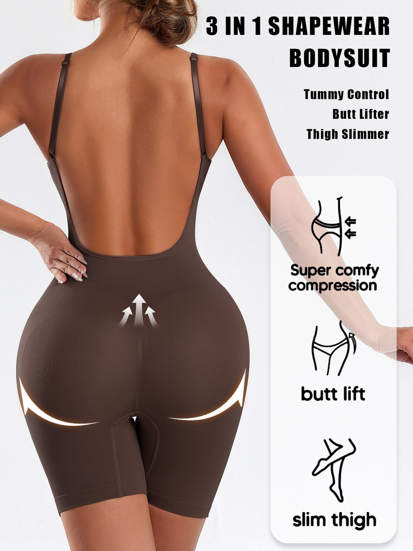 Body Une Pièce Élégant Femme — 85% Polyamide, Support Élevé, 3 Coloris, S-XXL