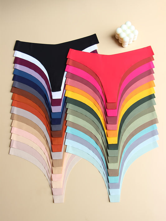 Lot de 12 Culottes Sexy Sans Coutures Femme - Taille Basse Confort