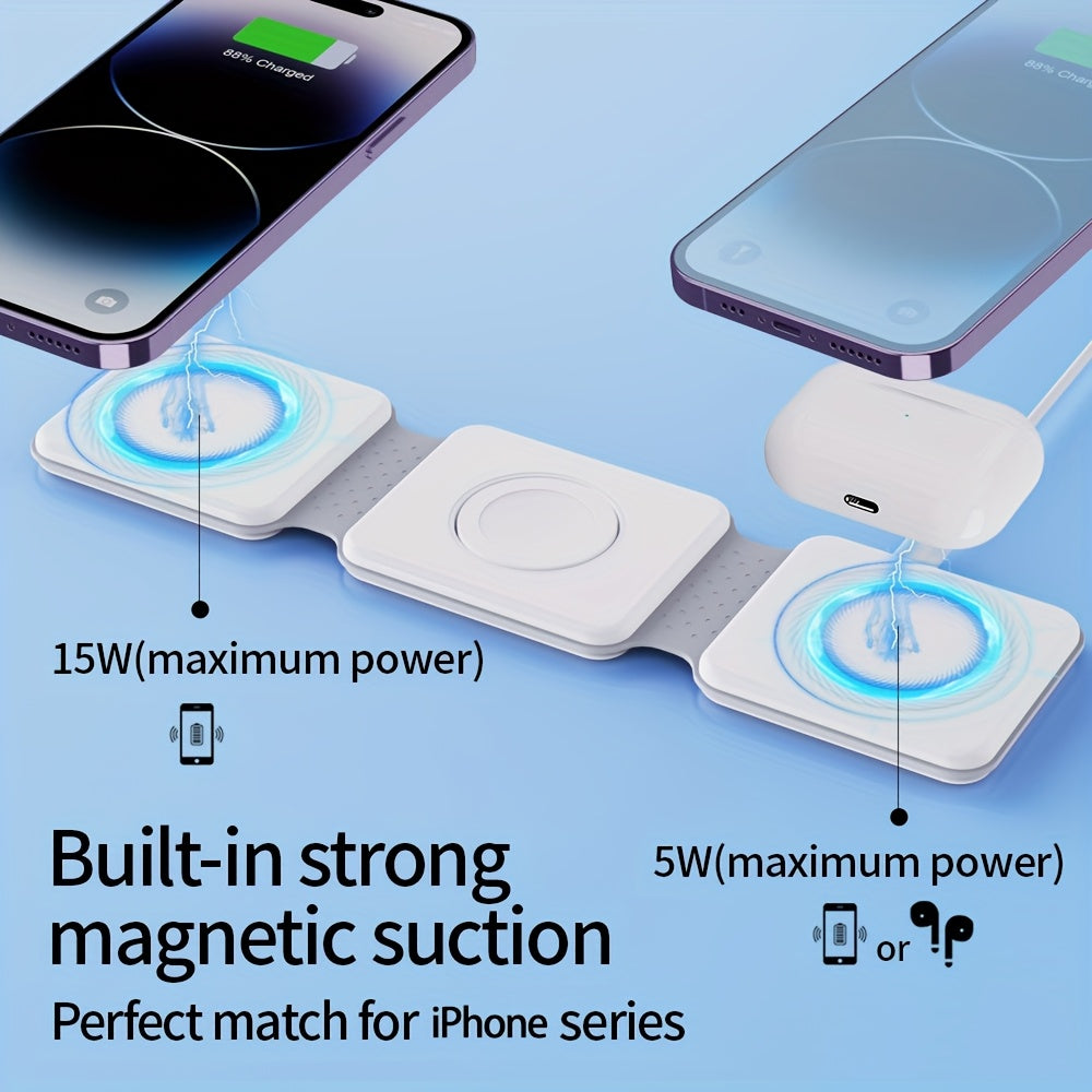 Chargeur magnétique sans fil , pliable,  3 en 1 portable - Topdecheztop.fr