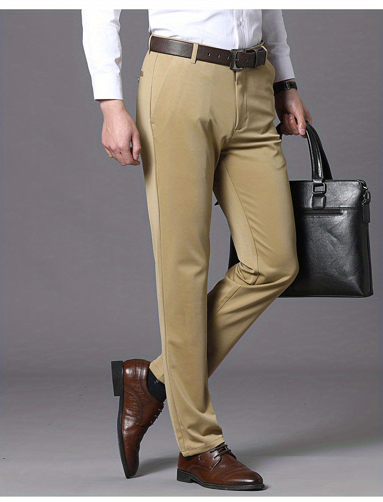 Pantalon Habillé Homme Classique – 93,5% Polyester 6,5% Élasthanne, Coupe Régulière, 6 Coloris XS-XXL