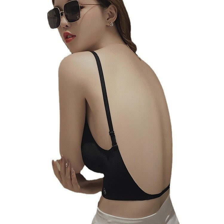 Soutien-gorge push-up dos nu forme U - Bretelles amovibles, coussinets, ideal petites poitrines