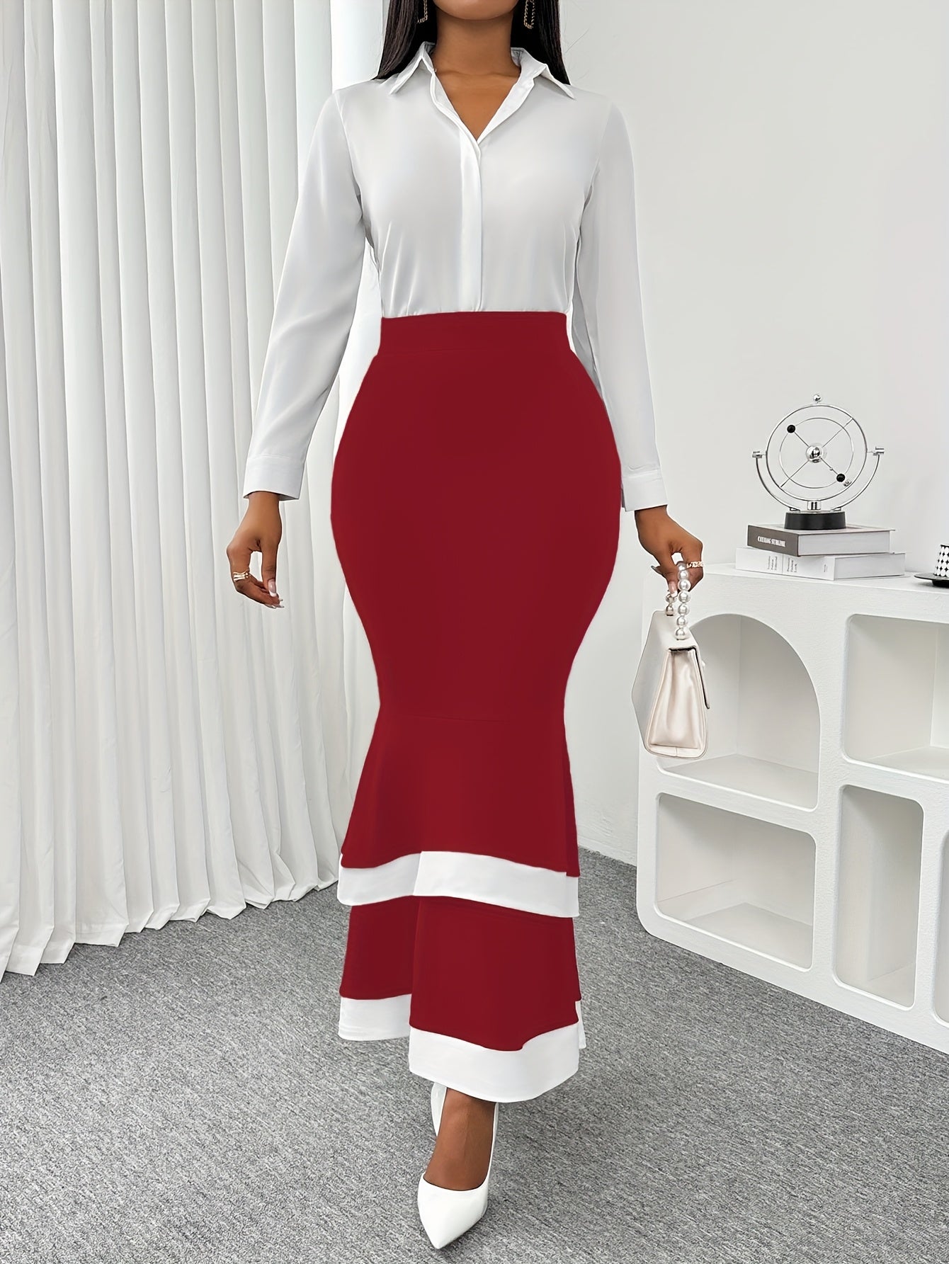 Jupe Sirene Femme - Style Elegant, Coupe Moulante, Toutes Saisons, 4 Coloris