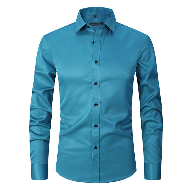 Chemise Stretch Homme Manches Longues - Infroissable, Coupe Ample, Usage Pro, 11 Coloris
