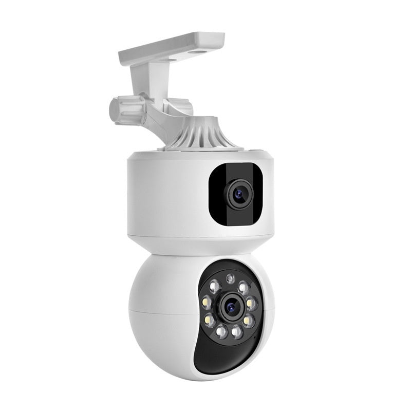 Camera Surveillance Binoculaire Double Objectif 1080p - Vision Nocturne 20m, Alarme, Interphone