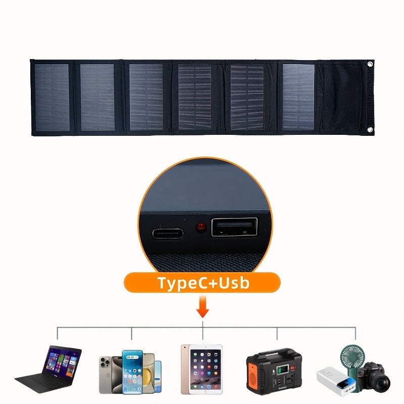 Chargeur solaire 80 W avec port USB Type-C - Chargeur solaire portable - Topdecheztop.fr