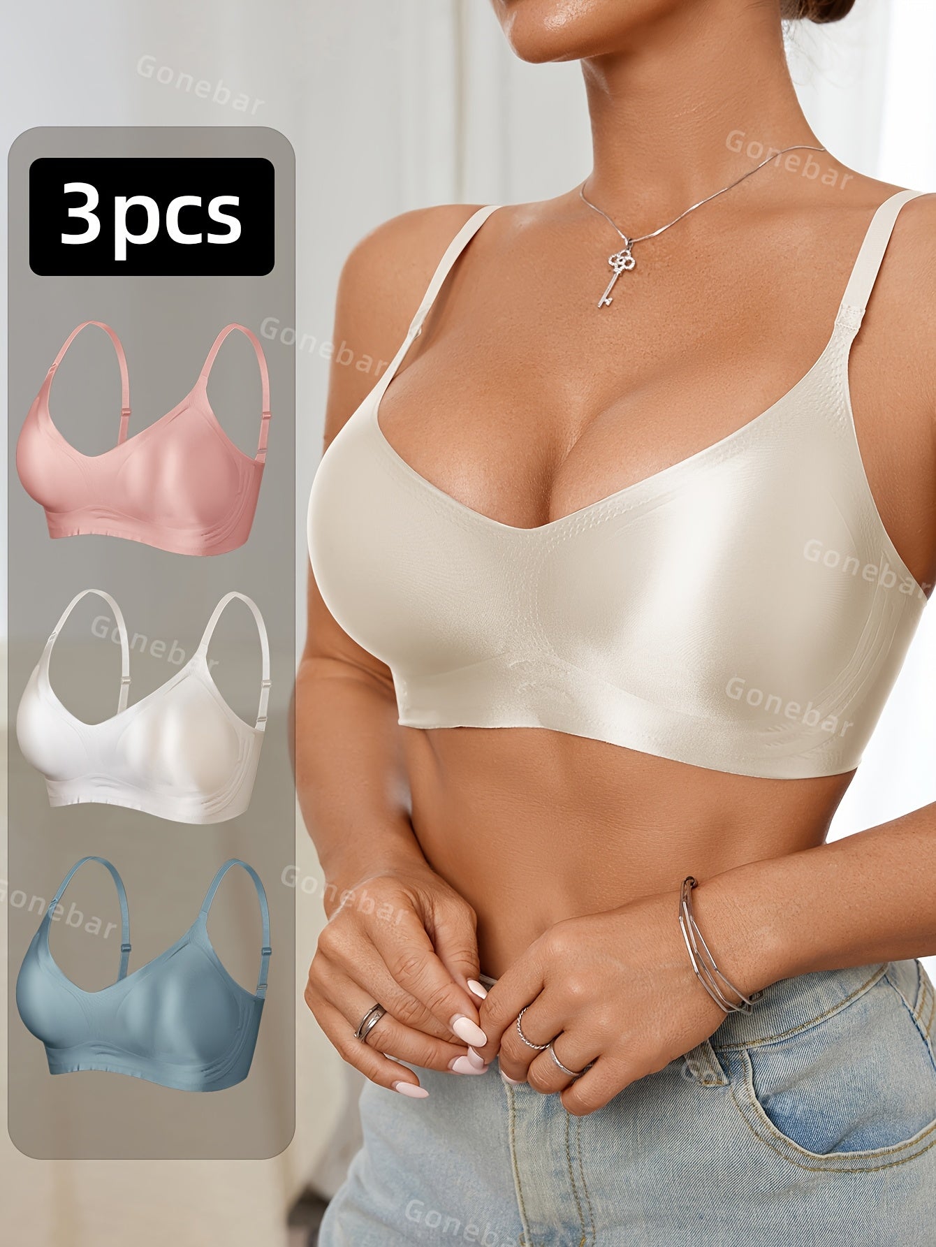 Lot de 3 Soutiens-Gorge Sans Coutures Femme - Brassiere Confort Invisible