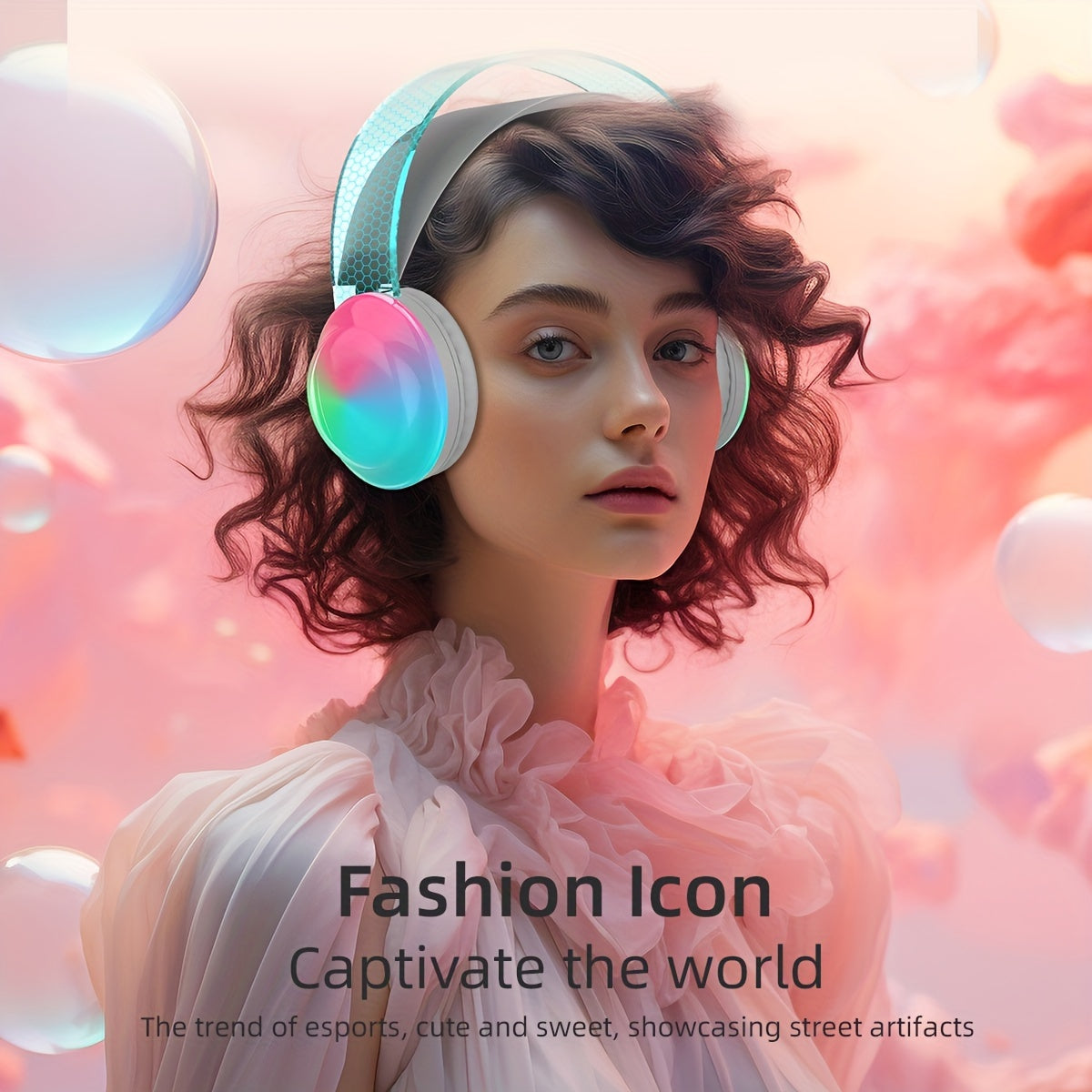 Casque Sans Fil Bluetooth 5.3 – Léger, Micro Intégré, Lumières LED & Batterie 360mAh | 5 Coloris