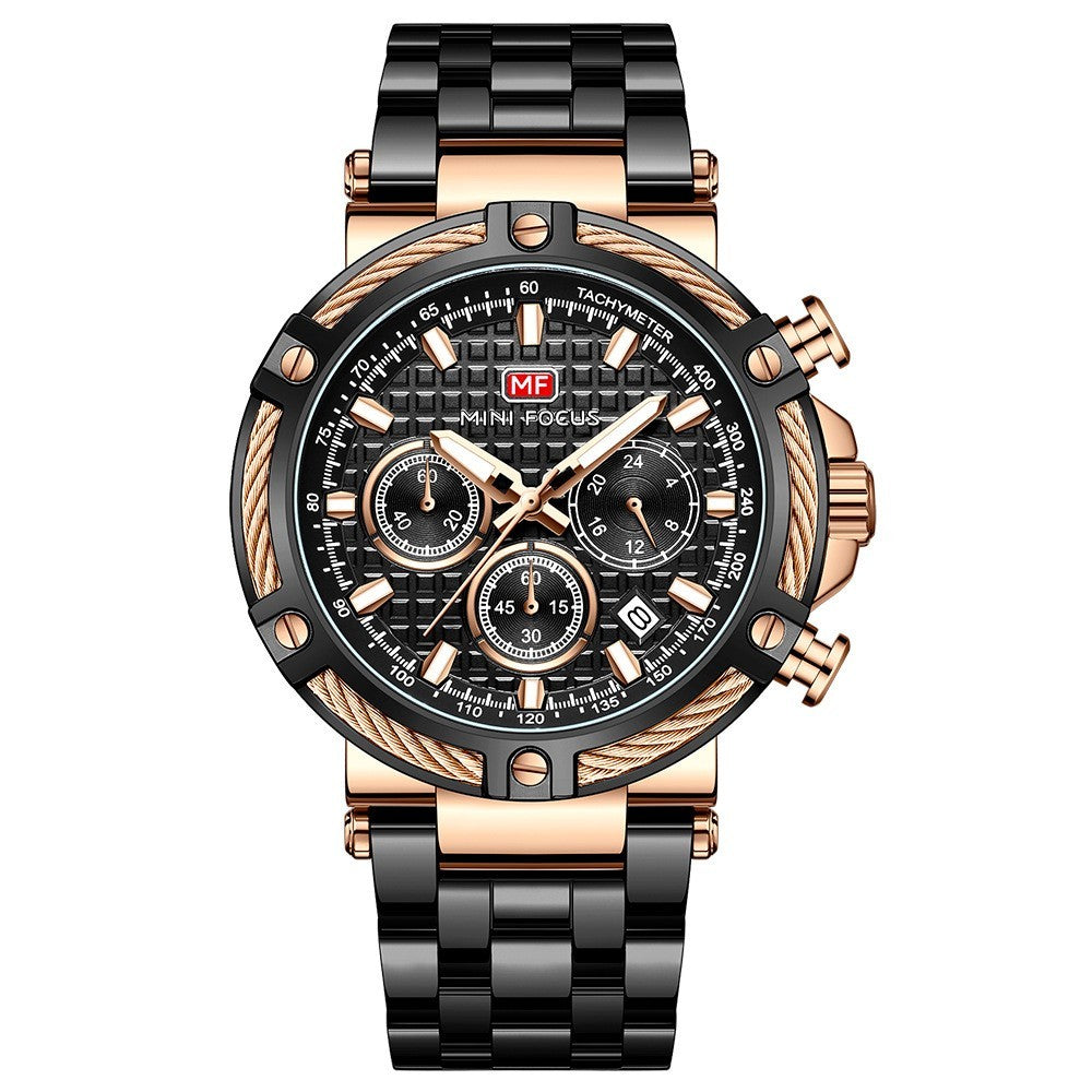 Montre à quartz étanche et lumineuse pour homme avec bracelet en acier Opération réussie - Topdecheztop.fr